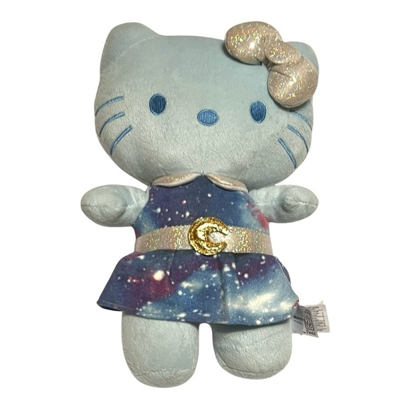 Sanrio Fiesta Hello Kitty Galaxy blue silver sparkle gold moon 2016 12” plush. - Picture 1 of 12